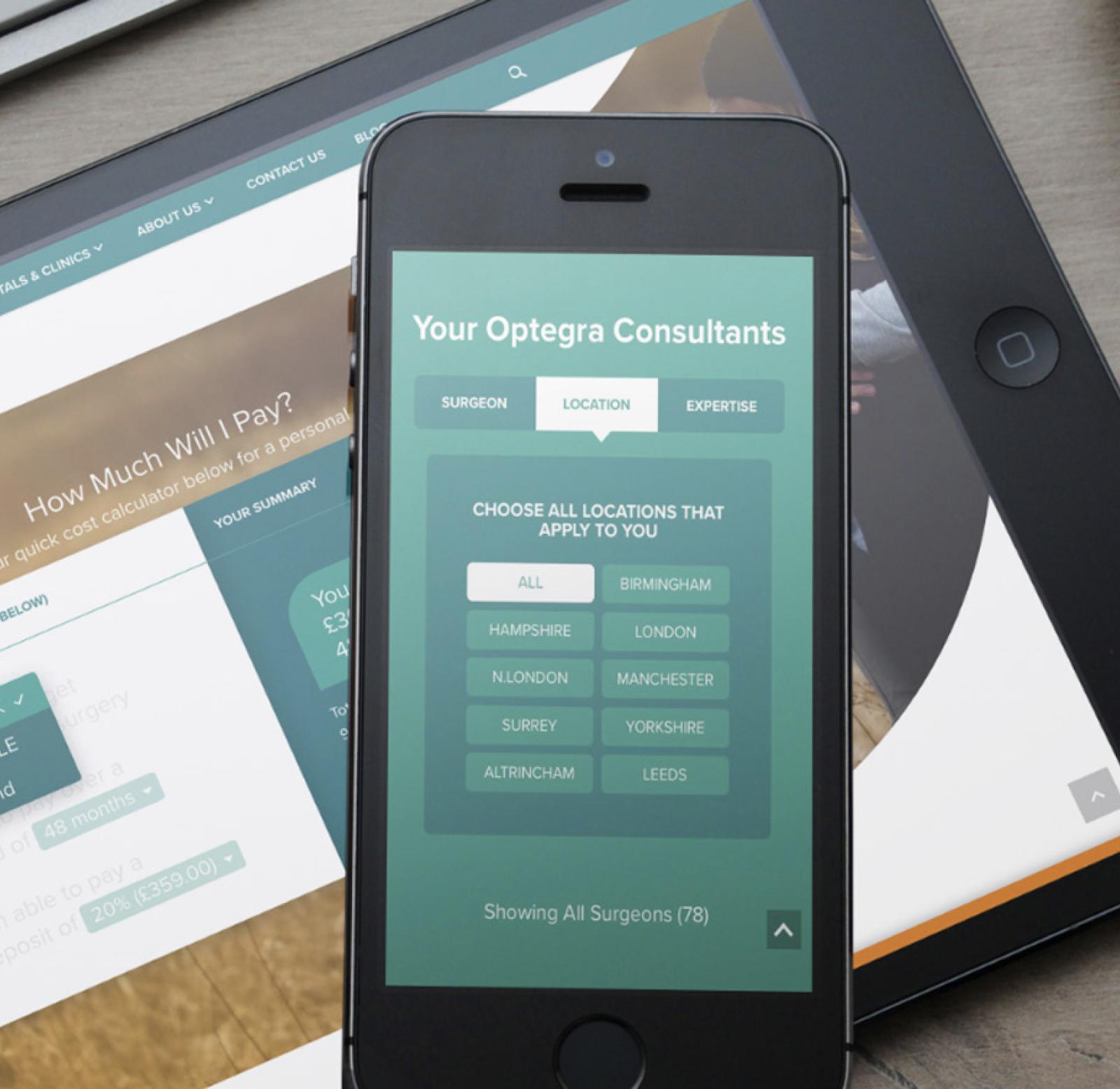 A booking screen on multiple devices