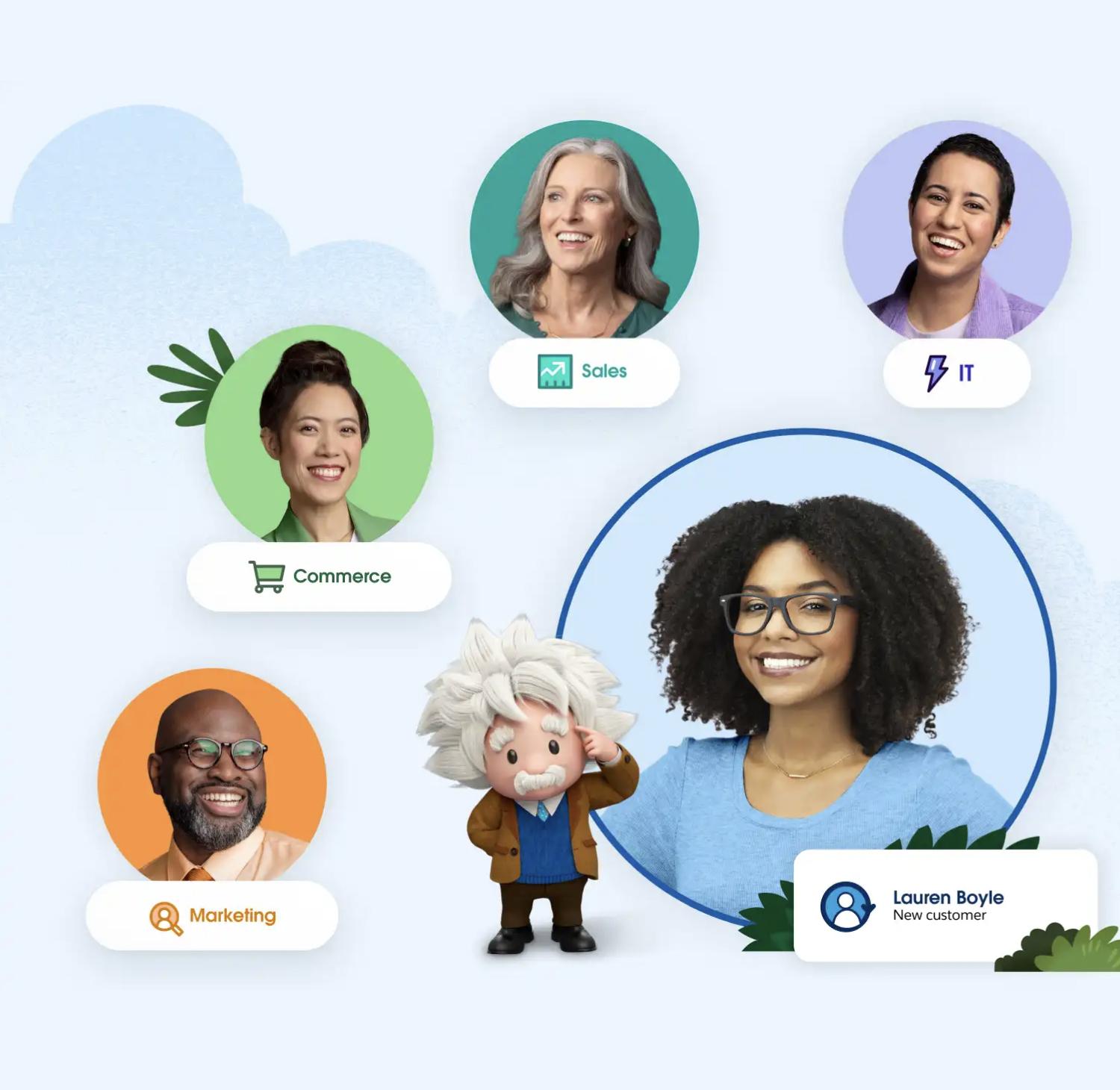 A montage image of happy people using Salesforce for their businesses